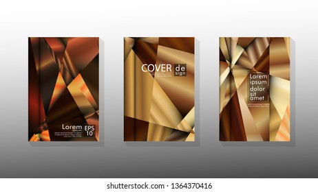 Set Cover design Triangle background abstract with luxurious colors