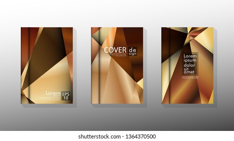 Set Cover design Triangle background abstract with luxurious colors