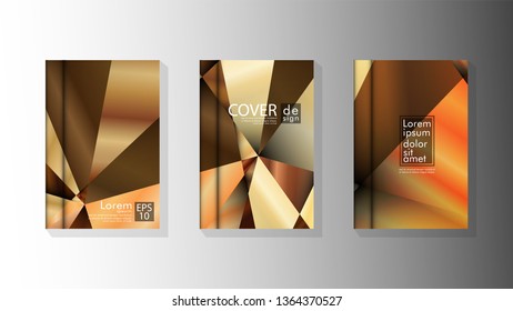 Set Cover design Triangle background abstract with luxurious colors