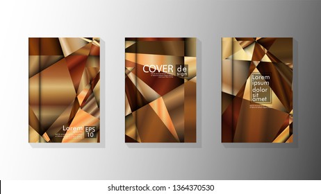 Set Cover design Triangle background abstract with luxurious colors
