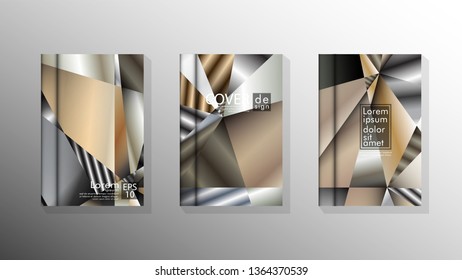 Set Cover design Triangle background abstract with neutrals colors