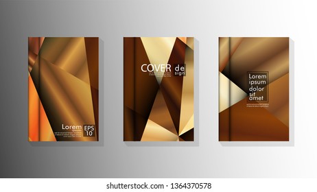 Set Cover design Triangle background abstract with luxurious colors