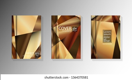 Set Cover design Triangle background abstract with luxurious colors