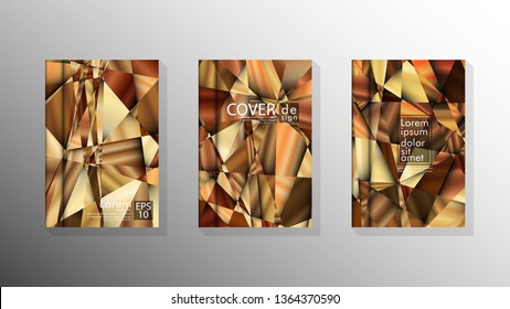 Set Cover design Triangle background abstract with luxurious colors