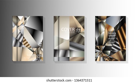 Set Cover design Triangle background abstract with neutrals colors