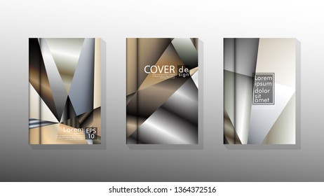 Set Cover design Triangle background abstract with neutrals colors