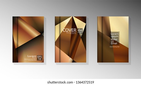 Set Cover design Triangle background abstract with luxurious colors