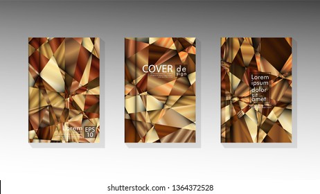 Set Cover design Triangle background abstract with luxurious colors