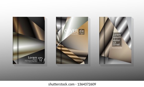 Set Cover design Triangle background abstract with neutrals colors