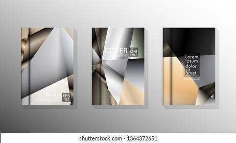 Set Cover design Triangle background abstract with neutrals colors