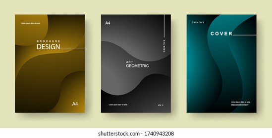 Set of Cover Design with Wave style. Abstract modern Shape. vector illustration