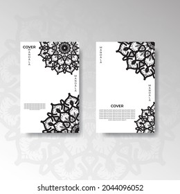 Set of cover with mandala flower