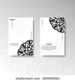 Set of cover with mandala flower