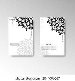 Set of cover with mandala flower