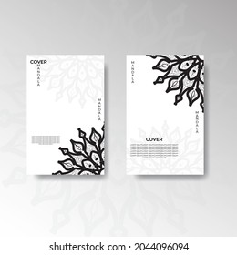 Set of cover with mandala flower