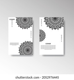 Set of cover with mandala flower 