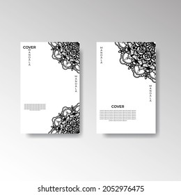 Set of cover with mandala flower 