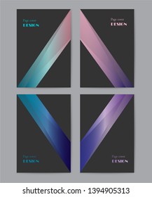 Set of cover page design templates. Crystal. Abstract template for poster design. Business brochures. Graphic template for cover of flyer, notebook, magazine, diary, album.