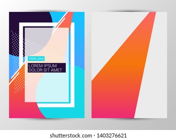 Set of cover with  shapes for a text. Universal template for a brochure, flyer and advertising