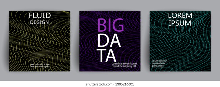 Set of cover template. Geometric background. Abstract 3d colors. Creative design.