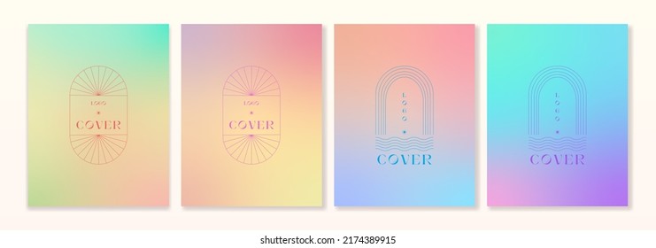 
Set of cover templates with gradients of paste colors and a logo in boho style. For brochures, booklets, social media and other projects. Just add your title and description.
