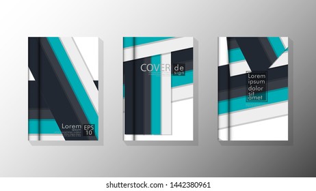Set the cover vector of the book with overlapping rectangles. suitable for any background. cover design in eps 10

