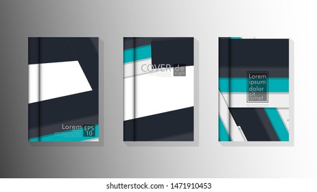 Set the cover vector of the book with overlapping rectangles. suitable for any background. cover design in eps 10
