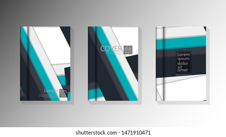 Set the cover vector of the book with overlapping rectangles. suitable for any background. cover design in eps 10
