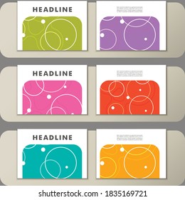 Set of covers with abstract circles and patterns