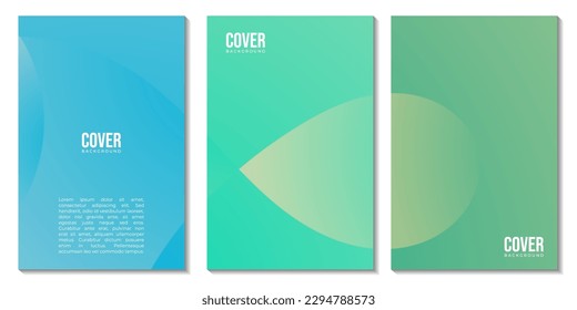 A set of covers with abstract colorful wave gradient background