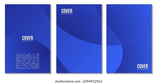 Eine Reihe von Titelbildern mit abstrakter kreativer Kunst, blauer Farbverlauf-Hintergrund