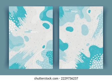 Set of covers with abstract shapes. Cover layouts A4 format, vertical orientation.