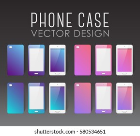 Set of covers and backgrounds for mobile phone screen