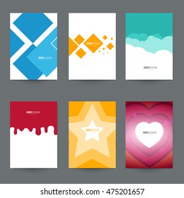 Set of covers for branding presentation. Template for book, brochure, poster, flyer, banner, placard, cards. A4 size, vector illustration.
