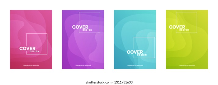 Set of covers, brochure, flyer template design with abstract background