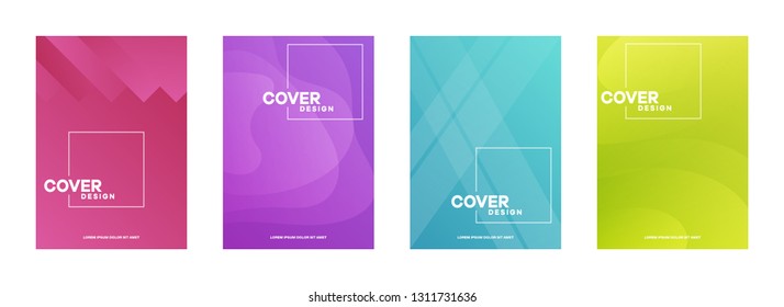 Set of covers, brochure, flyer template design with abstract background