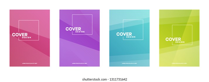 Set of covers, brochure, flyer template design with abstract background