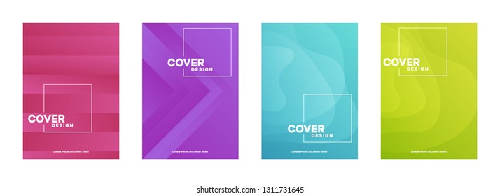 Conjunto de tapas, folleto, diseño de plantilla de volante con fondo abstracto