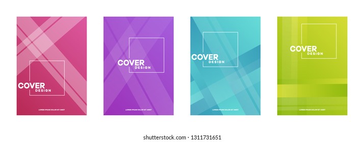 Set of covers, brochure, flyer template design with abstract background