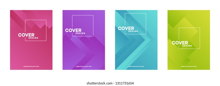 Set of covers, brochure, flyer template design with abstract background