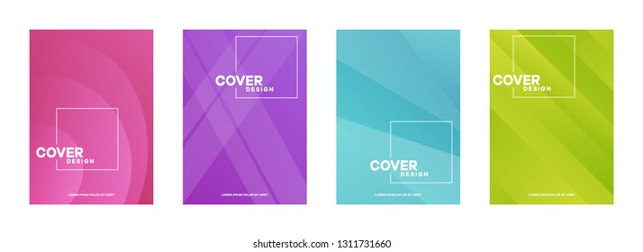 Set of covers, brochure, flyer template design with abstract background