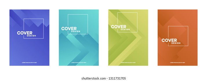 Set of covers, brochure, flyer template design with abstract background