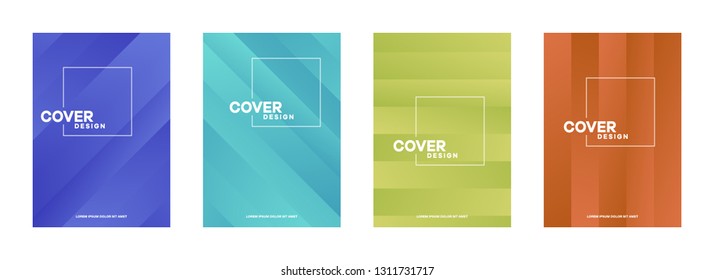 Set of covers, brochure, flyer template design with abstract background