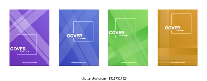 Set of covers, brochure, flyer template design with abstract background