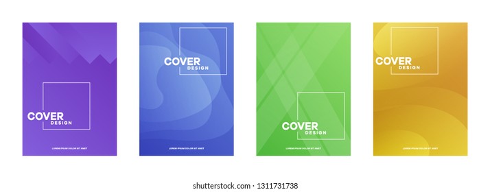 Set of covers, brochure, flyer template design with abstract background