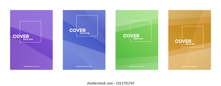 Set of covers, brochure, flyer template design with abstract background