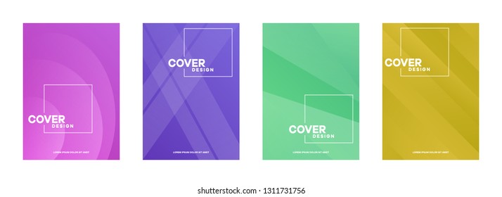 Set of covers, brochure, flyer template design with abstract background