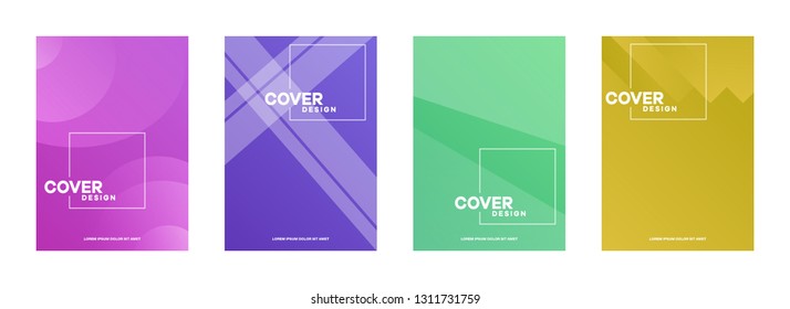 Set of covers, brochure, flyer template design with abstract background