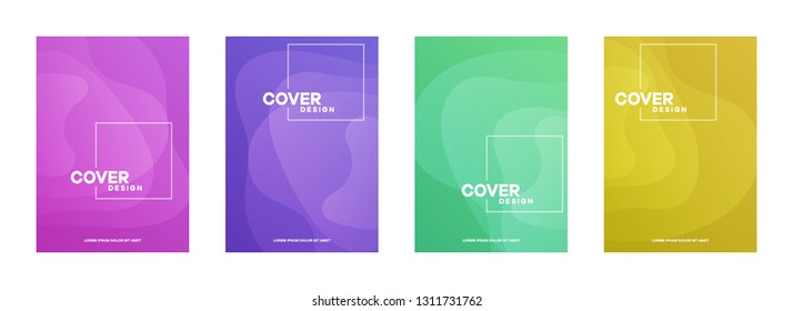 Set of covers, brochure, flyer template design with abstract background