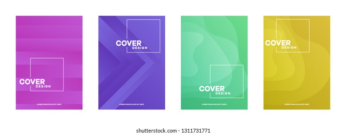 Set of covers, brochure, flyer template design with abstract background